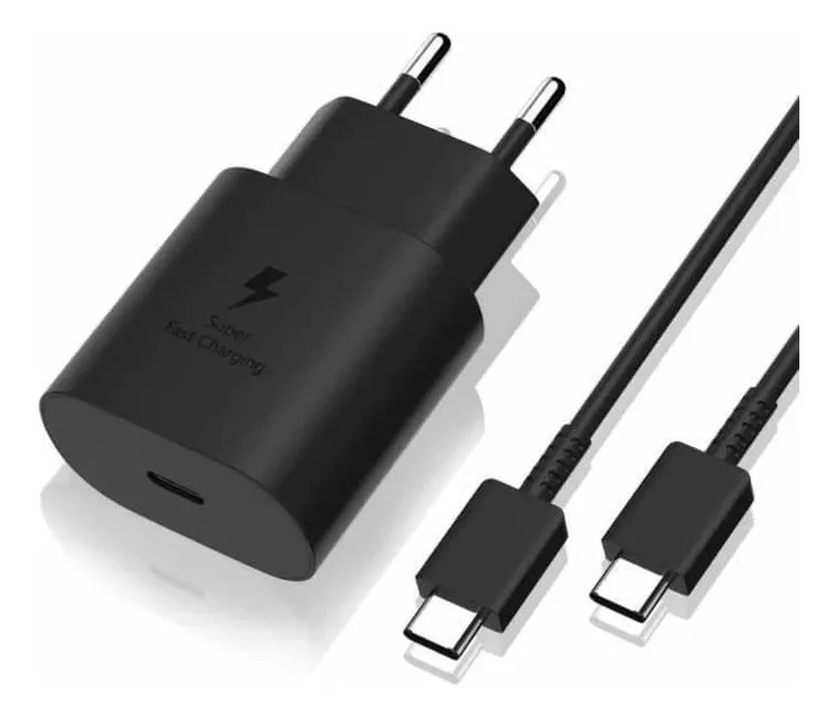 CARGADOR DE PARED PARA CELULAR SAMSUNG CON CABLE CELULAR DE CARGA SÚPER RÁPIDA 25W CON CABLE ORIGINA - 1