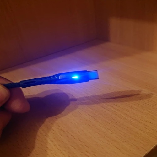 CABLE CARGA RÁPIDA 30W CELULAR 5.1 A USB A LIGHTNING PARA IPHONE 1 MT ACORDONADO LUZ LED - 2