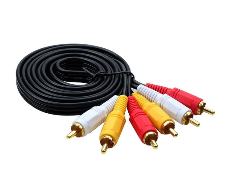 CABLE AUDIO RCA A RCA 3 X 3 SALIDA RCA MACHO PLUG CARRO PS3 1,5 METRO - 2