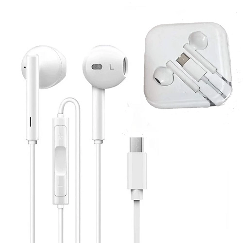 AUDÍFONOS CON CABLE Y MICROFONO ENTRADA TIPO C PARA IPHONE PARA SMARTPHONE CELULARES - 1