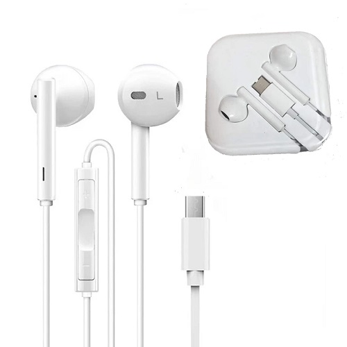 AUDÍFONOS CON CABLE Y MICROFONO ENTRADA TIPO C PARA IPHONE PARA SMARTPHONE CELULARES - 1
