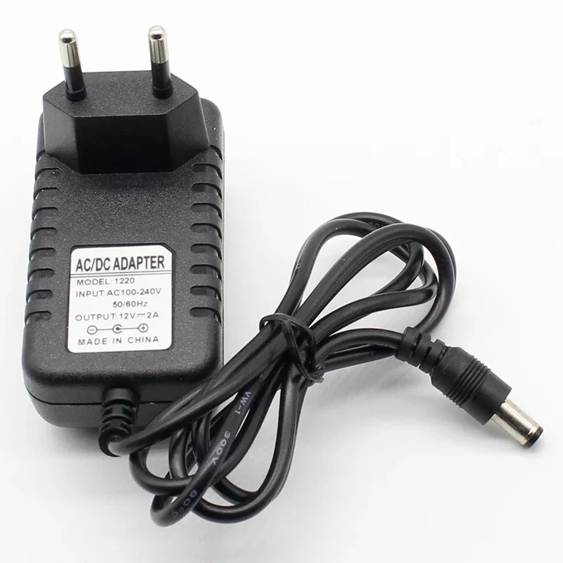 CARGADOR 12V 2A PARA ROUTERS, CONSOLAS, MODEM PUNTA REDONDA 2 EN 1 FINA Y NORMAL ADAPTADOR DE PODER - 1