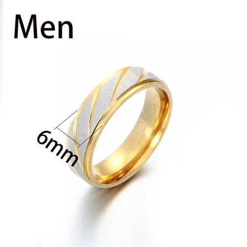 ANILLOS COMPROMISO TITANIO DORADO CON ZIRCONIOS PULVERIZADO PARA COMPROMISO MUJER Y HOMBRE/ TALLA 10 - 4