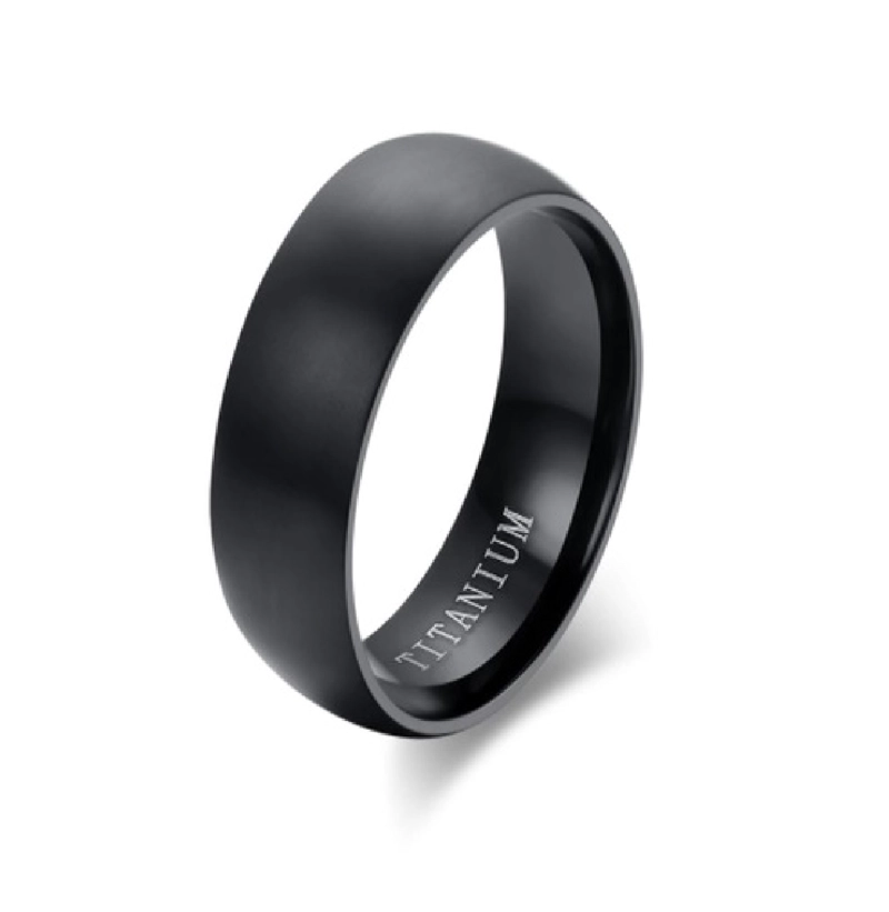 ANILLO TITANIO ANILLOS JUVENILES BLACK SPACE ACERO QUIRURGICO ACERO INOXIDABLE MATTE/ TALLA 13 - 1