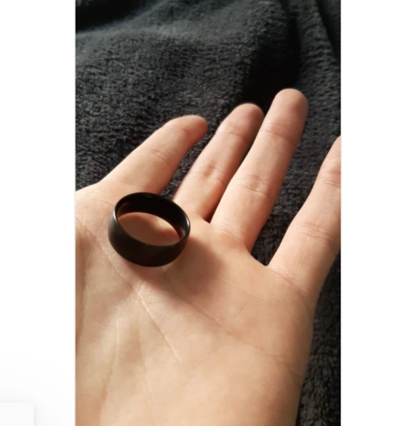 ANILLO TITANIO ANILLOS JUVENILES BLACK SPACE ACERO QUIRURGICO ACERO INOXIDABLE MATTE/ TALLA 13 - 4