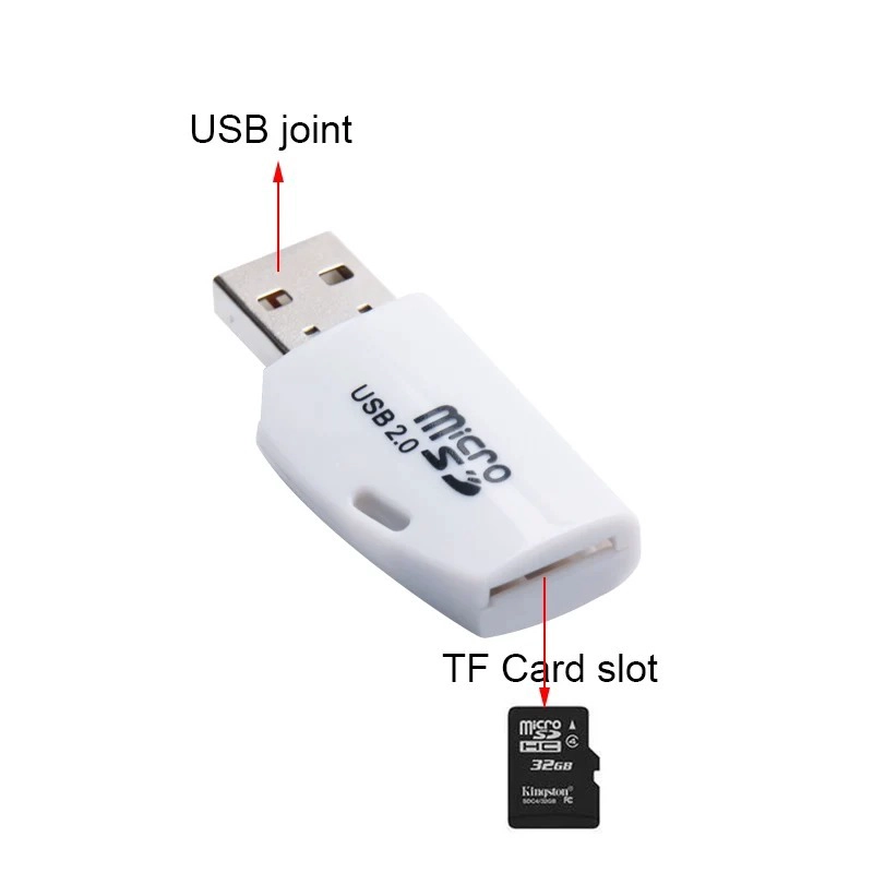 ADAPTADOR MICRO SD A USB 2.0 LECTOR TARJETA DE MEMORIA SD A USB PORTAMEMORIA 2.0 - 4