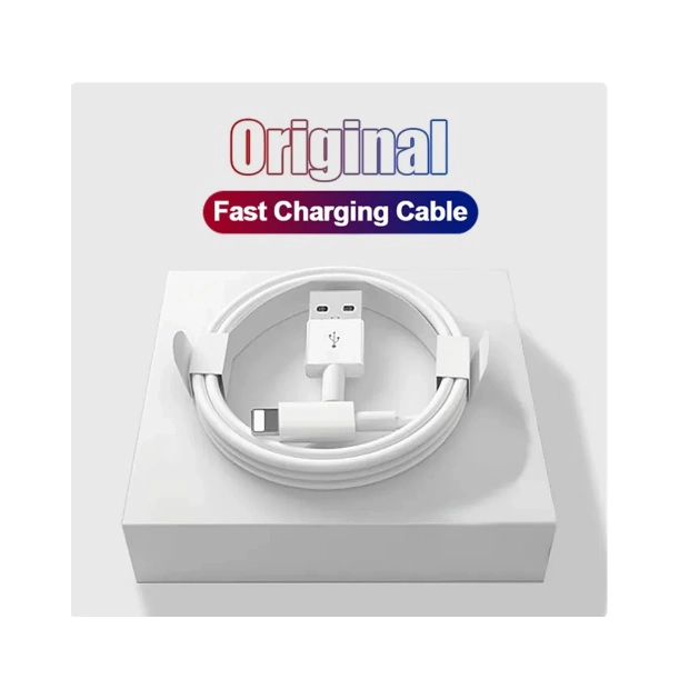 CABLE CARGA RAPIDA 25W CELULAR 3.1A USB A LIGHTNING COMPATIBLE PARA IPHONE 1 MT BLANCO - 2