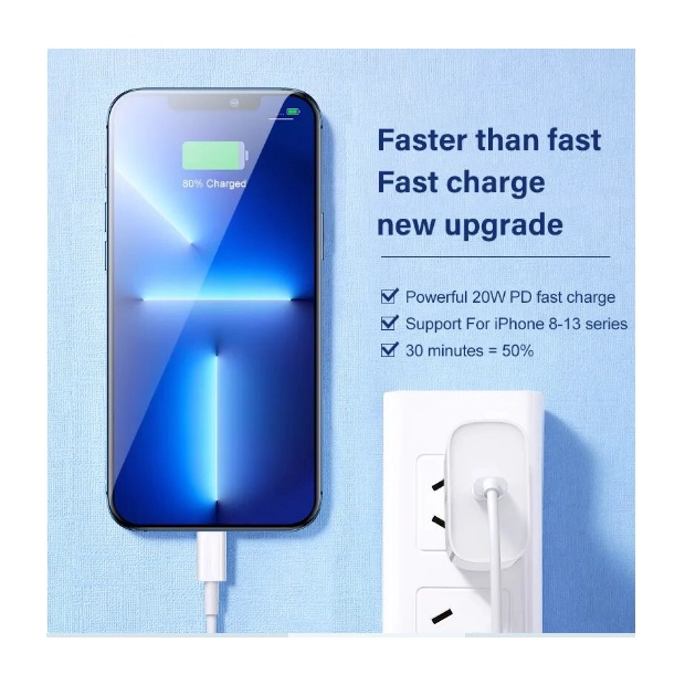 CABLE CARGA RAPIDA 25W CELULAR 3.1A USB A LIGHTNING COMPATIBLE PARA IPHONE 1 MT BLANCO - 3