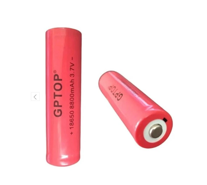 PILAS BATERIAS RECARGABLES DE LITIO 18650 ESPECIAL VAPER 8800 MAH VAPORIZADORES GPTOP ROJA CON PUNTA - 1