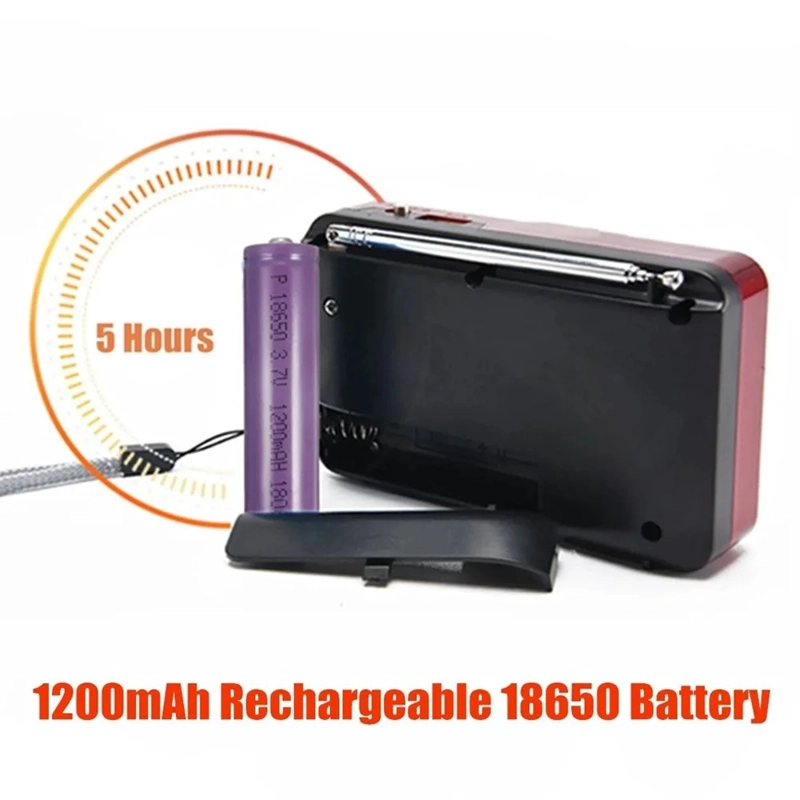 Radio portatil Reproductor de radio FM AM recargable USB, Micro SD, MP3. - 3