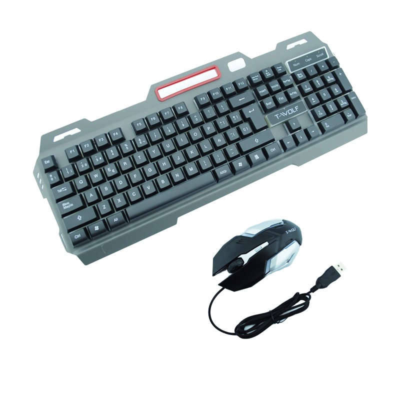 TECLADO MAS MOUSE CABLE T-WOLF GAMER PRO T600 TECLADO NUMERICO RETROILUMINADO LED MULTICOLOR - 1