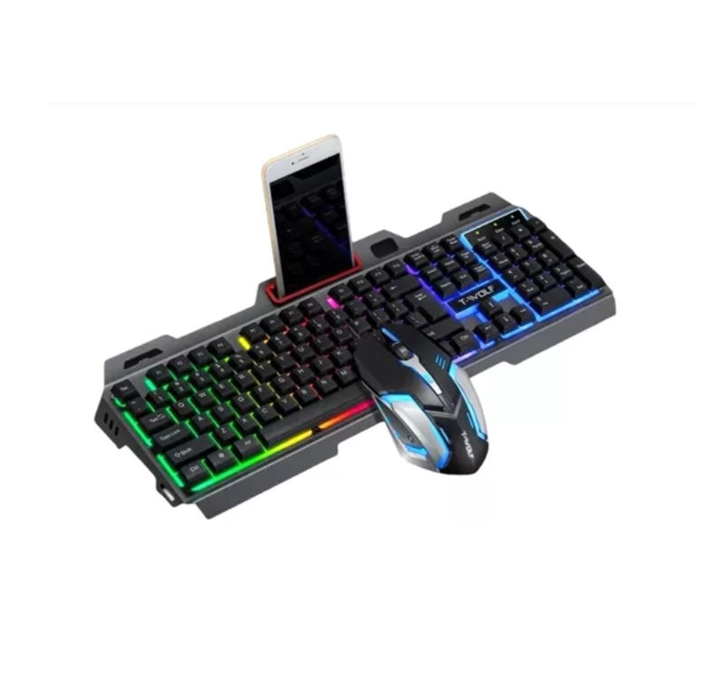 TECLADO MAS MOUSE CABLE T-WOLF GAMER PRO T600 TECLADO NUMERICO RETROILUMINADO LED MULTICOLOR - 2