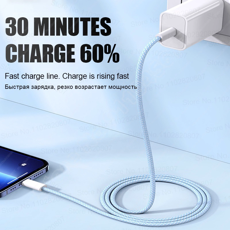 CARGADOR MAS CABLE COMPATIBLE PARA IPHONE 35 W PACK CABLE LIGHTINING A TIPO C + CAJA CARGA TIPO C - 2
