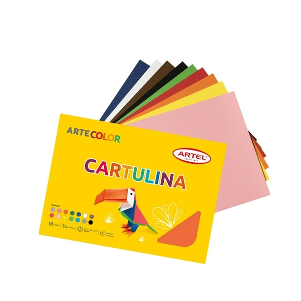 CARTULINAS ESPAÑOLAS CARPETA DE 10 PLIEGOS HOJAS 10 COLORES GRANDES 25X 36 CM APROX - 3