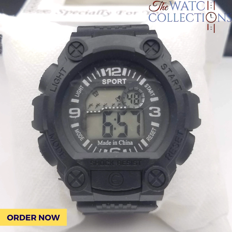 RELOJ SPORT DEPORTIVO DIGITAL LUZ CORREA SILICONA CON HEBILLA - 1
