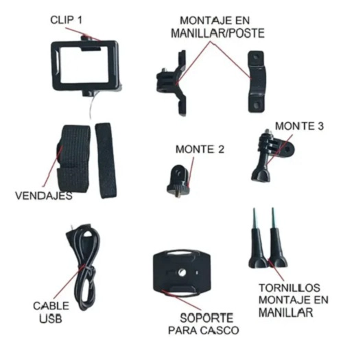 CAMARA GO PRO FULL HD 30FPS DEPORTIVA MODELO 1080P FULL HD M2 MEJOR CALIDAD CAMARA ACCION - 5