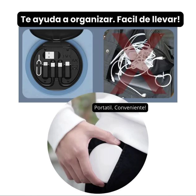 SET DE ADAPTADOR PARA CELULAR DATOS CABLE Y CARGA 60W USB TIPO C MICRO USB IP Y OTROS - 2