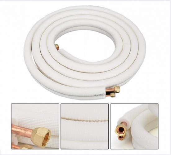 KIT DE TUBERÍAS CAÑERIAS COBRE DE 1/4'-5/8' 5 MTS CON AISLACIÓN Y TUERCAS PARA AC - 3