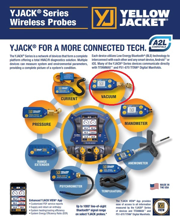 VACUOMETRO WIRELESS VAC® 67066 YELLOW JACKET - 3