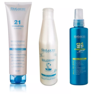 KIT 3 PRODUCTOS CUIDADO CAPILAR SALERM VERANO PROTECCION UV - 1