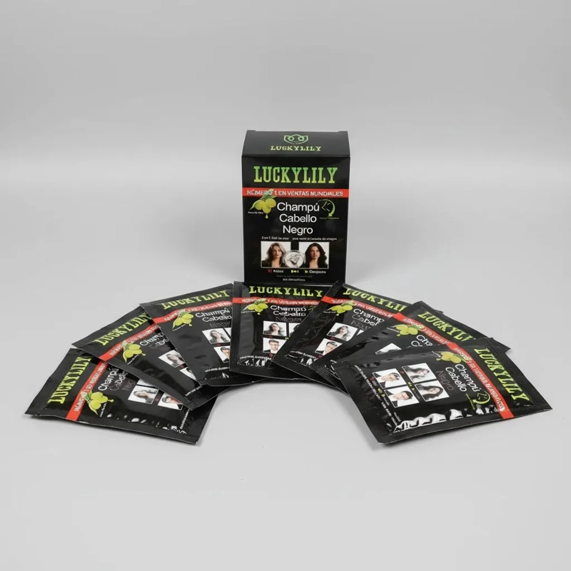 SHAMPOO CON TINTE NEGRO 10 SACHETS DE 25ML C/U - 2