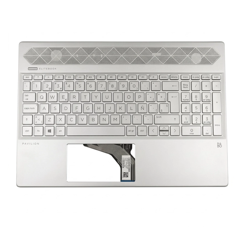 TOP COVER HP TECLADO RETROILUMINADO ESPAÑOL PLATA PARA NOTEBOOK PAVILION 15-CS 15-DY (NUEVO) - 1