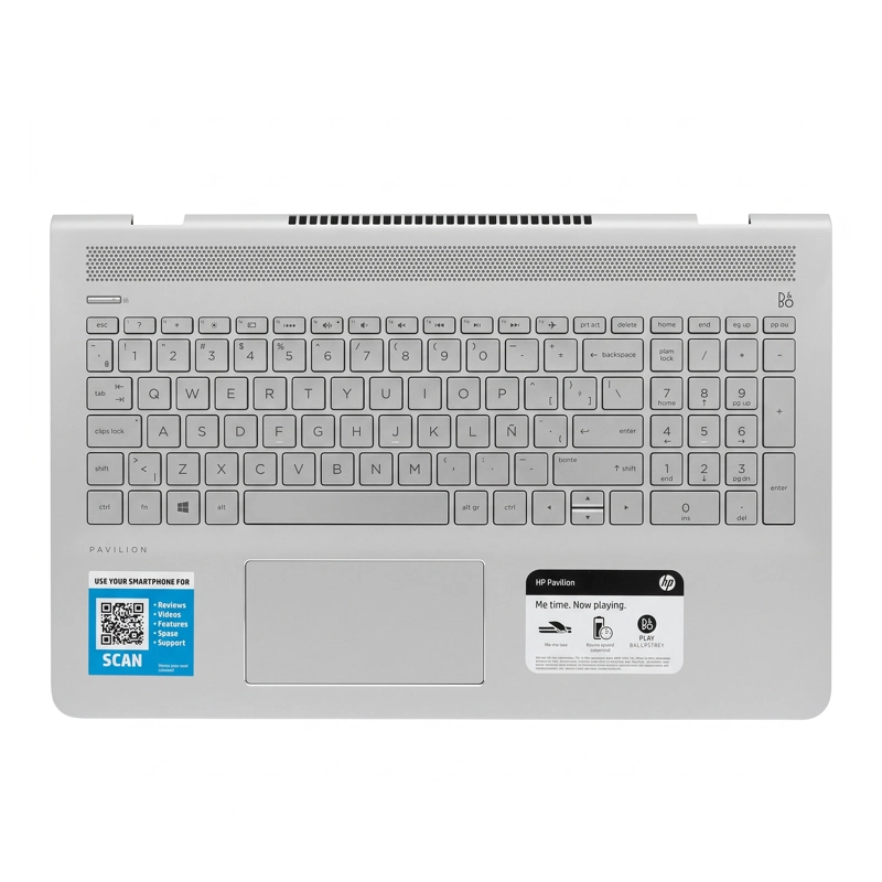 TOP COVER HP TECLADO RETROILUMINADO ESPAÑOL PLATA PARA NOTEBOOK PAVILION 15-CC (NUEVO) - 1