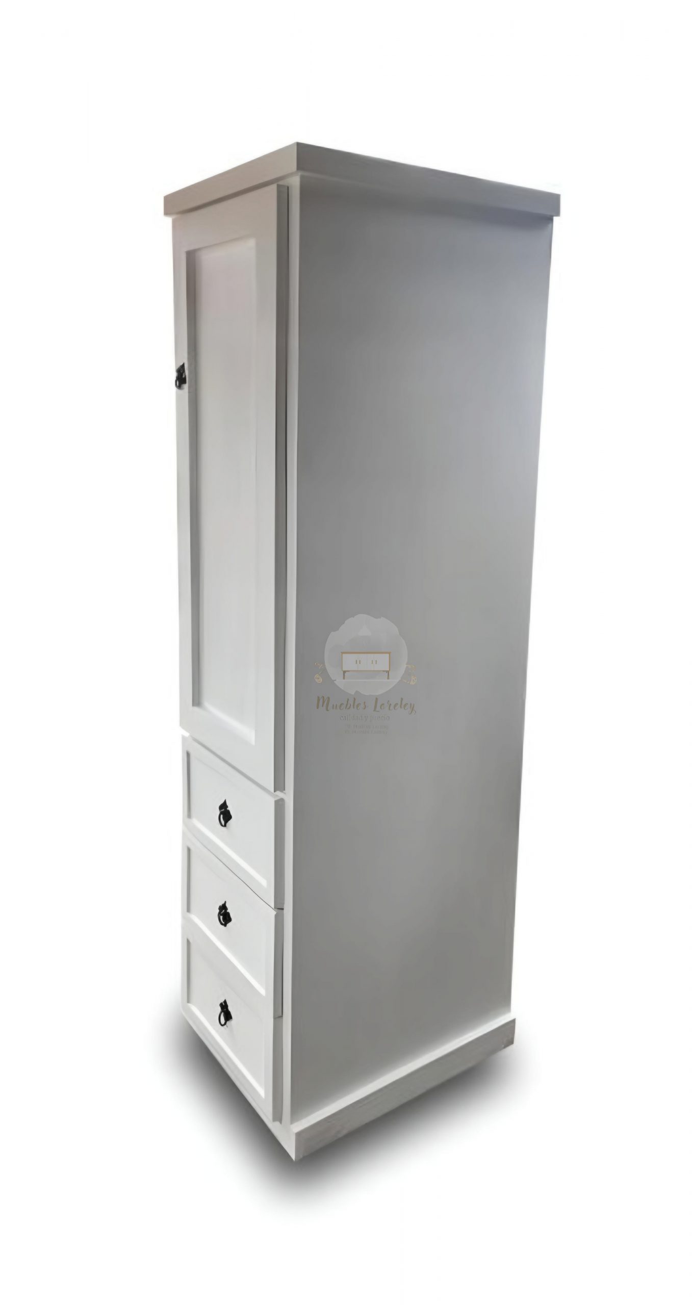 CLÓSET MUEBLES LORELEY MADERA PINO BLANCO 1 CUERPO - 3