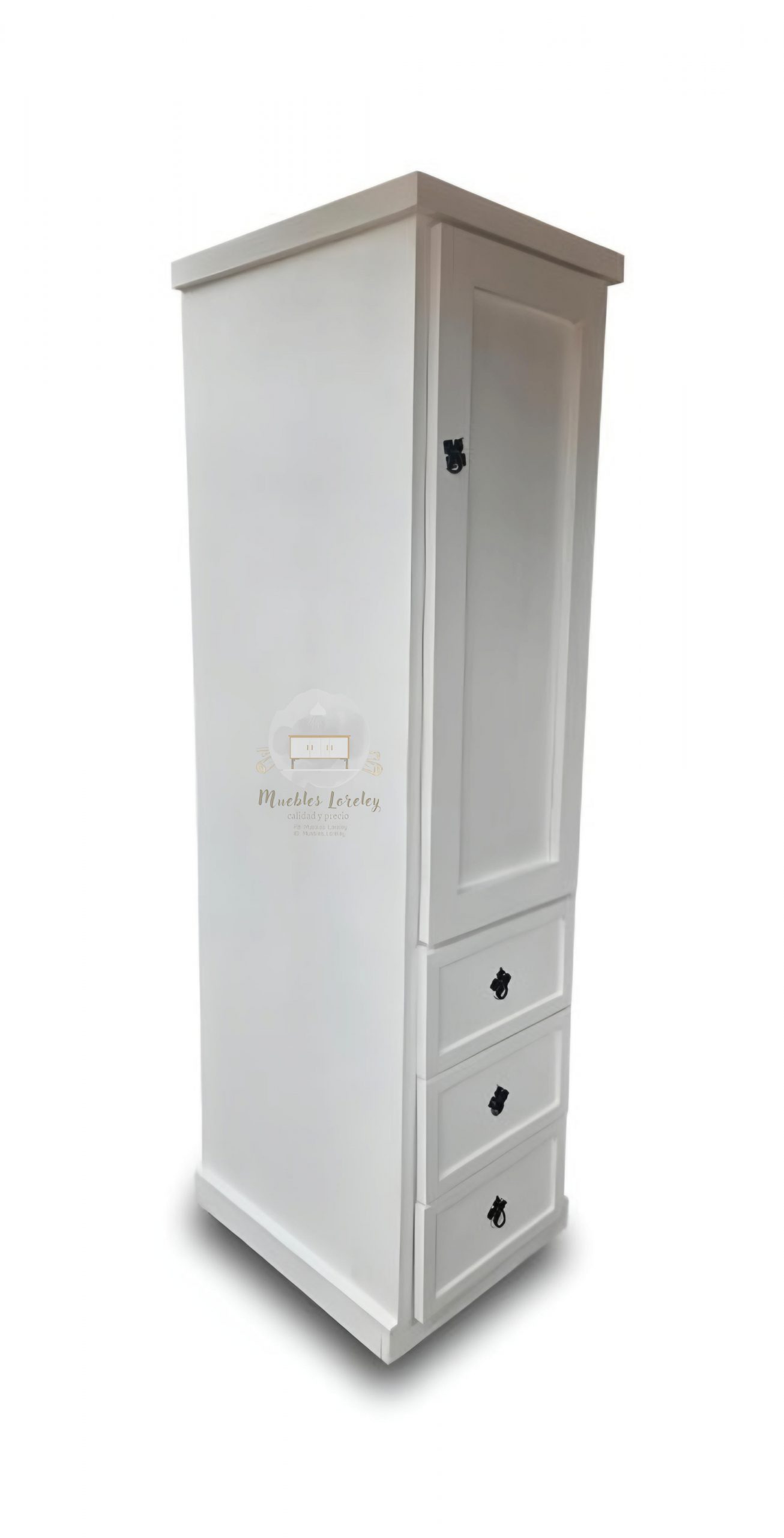 CLÓSET MUEBLES LORELEY MADERA PINO BLANCO 1 CUERPO - 5