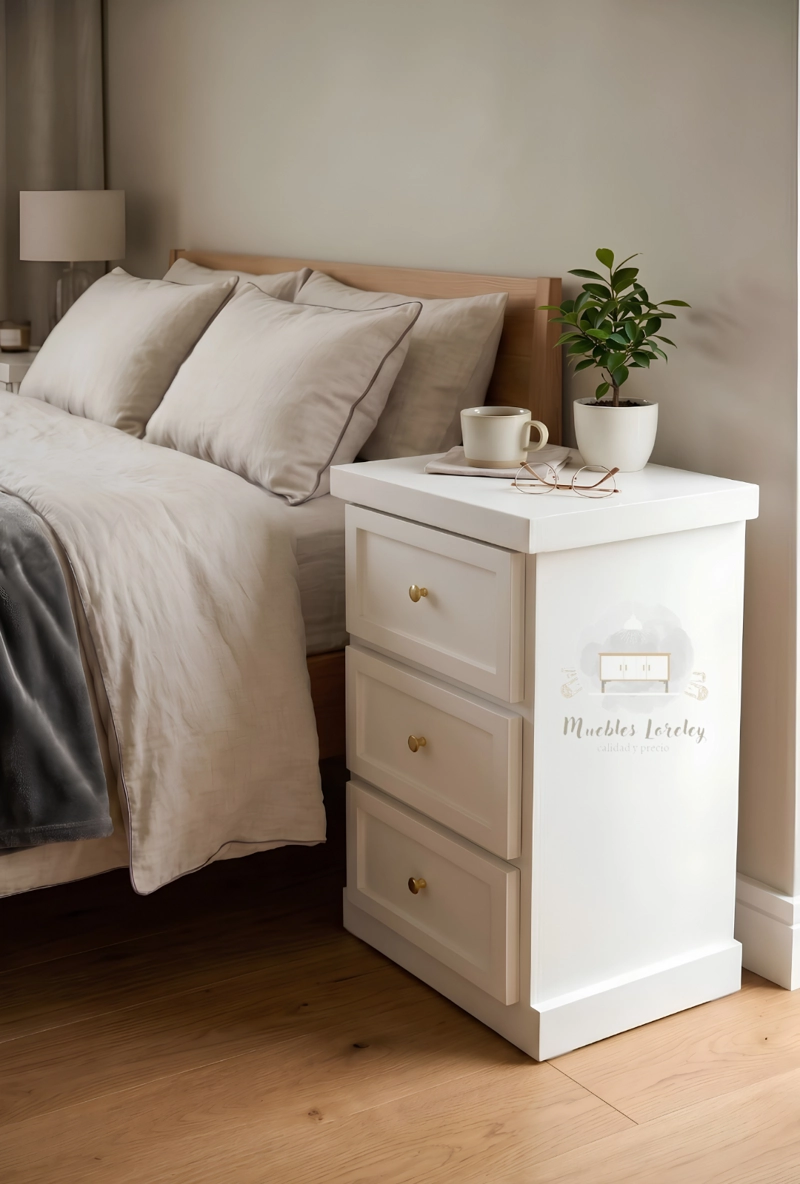 VELADOR MUEBLES LORELEY BLANCO DALA 3C MADERA - 2