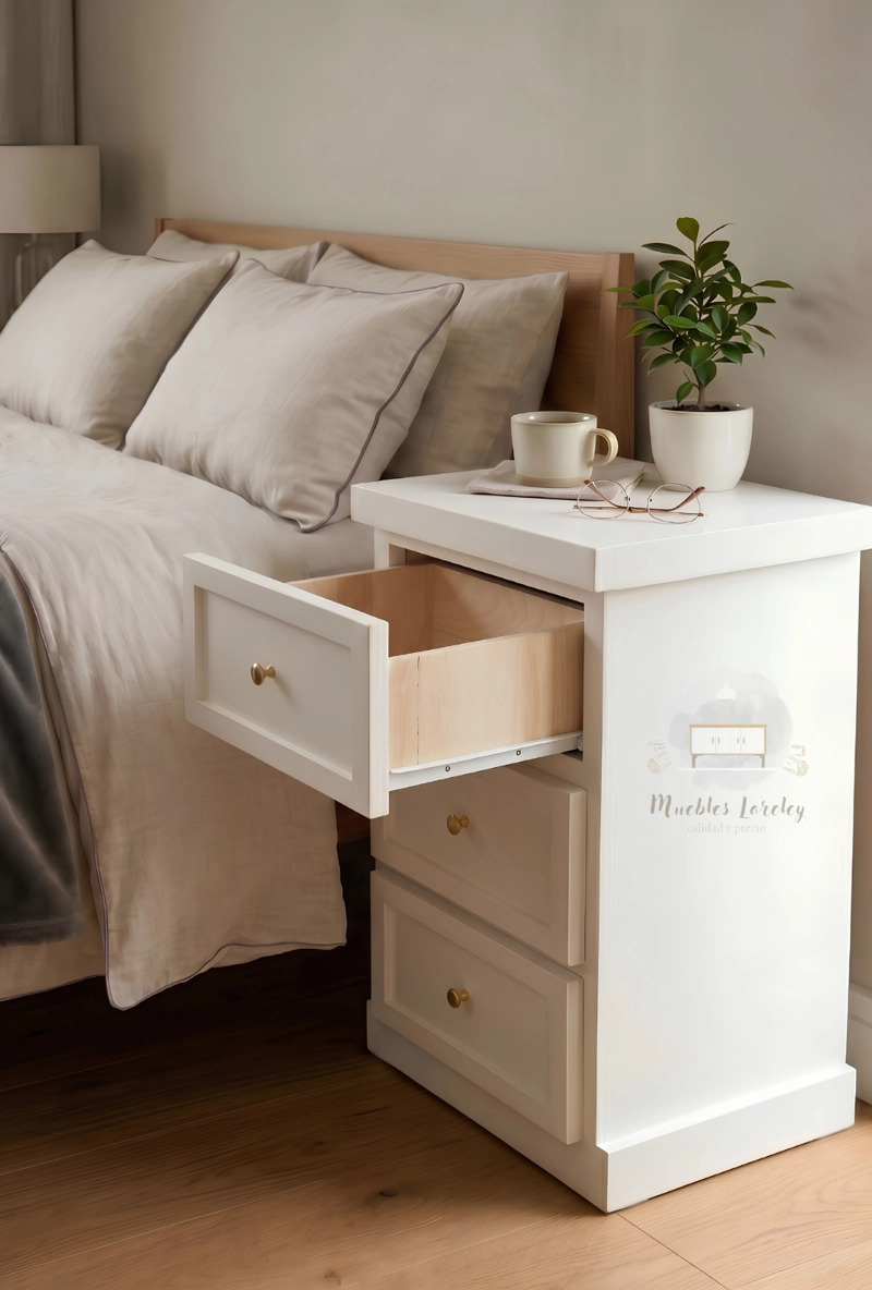 VELADOR MUEBLES LORELEY BLANCO DALA 3C MADERA - 3