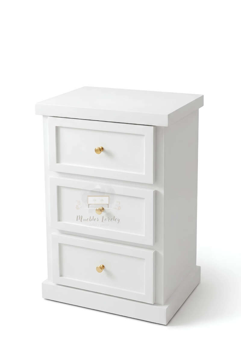 VELADOR MUEBLES LORELEY BLANCO DALA 3C MADERA - 5