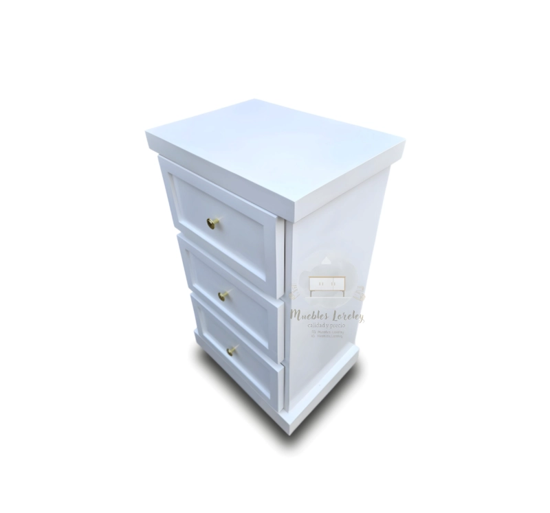 VELADOR MUEBLES LORELEY BLANCO DALA 3C MADERA - 6