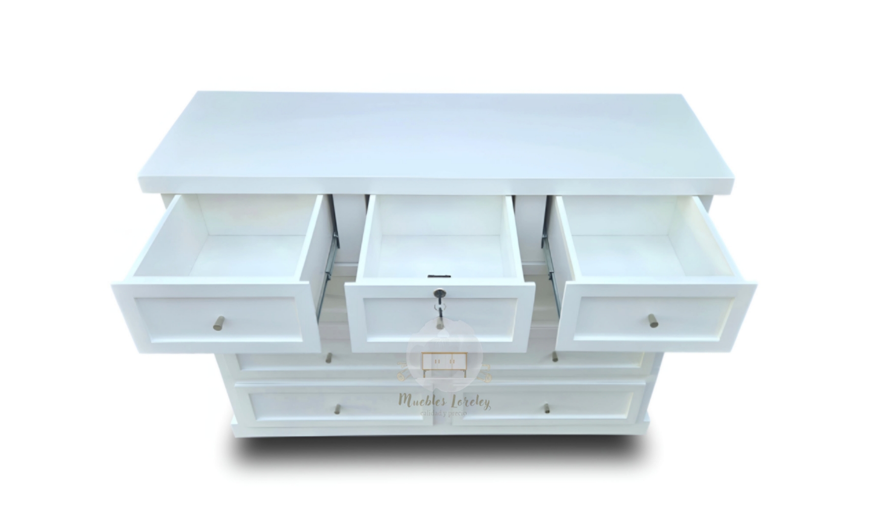CÓMODA MUEBLES LORELEY MADERA 9 CAJONES LÚMINA NATURAL - 2