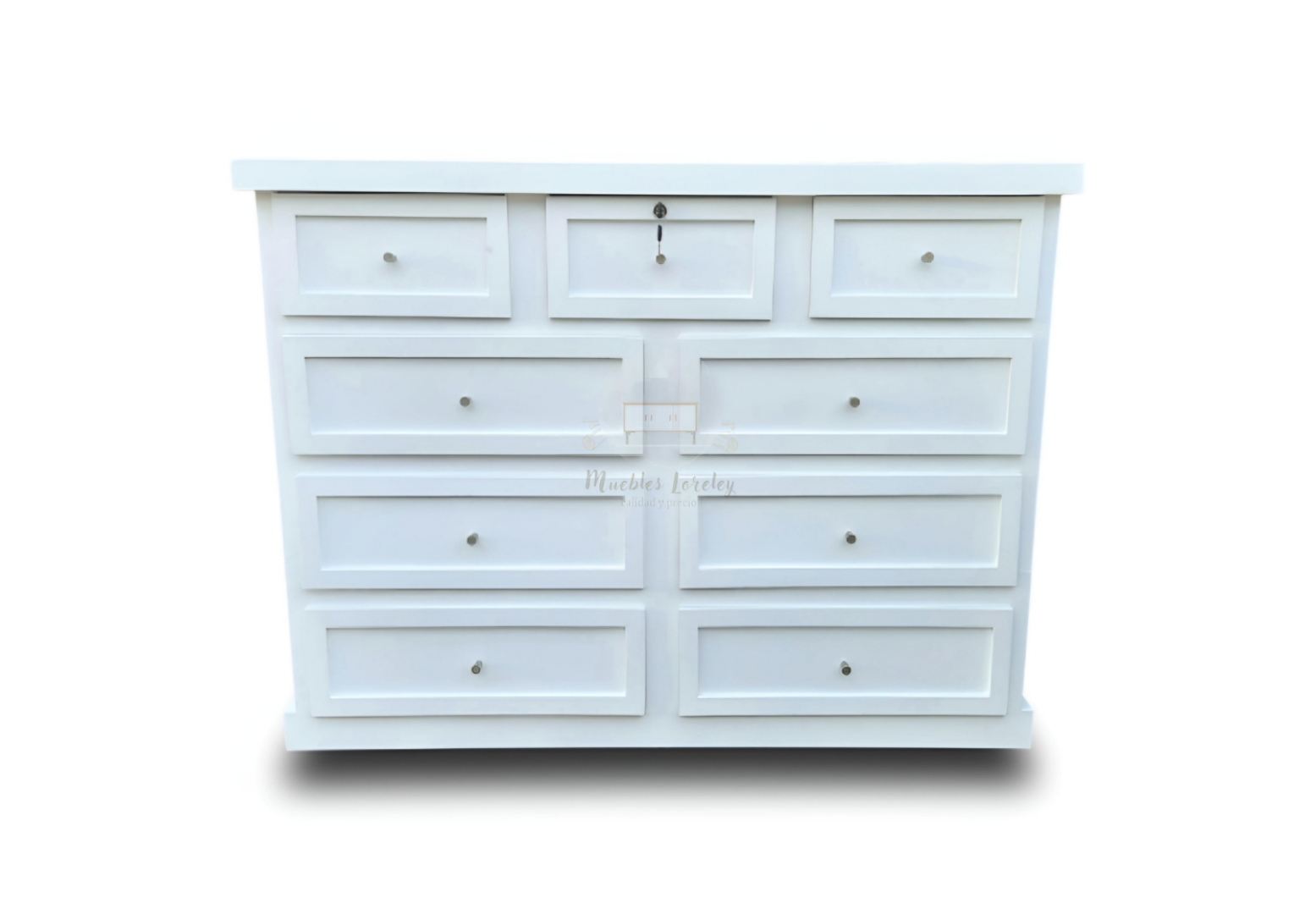 CÓMODA MUEBLES LORELEY MADERA 9 CAJONES LÚMINA NATURAL - 3