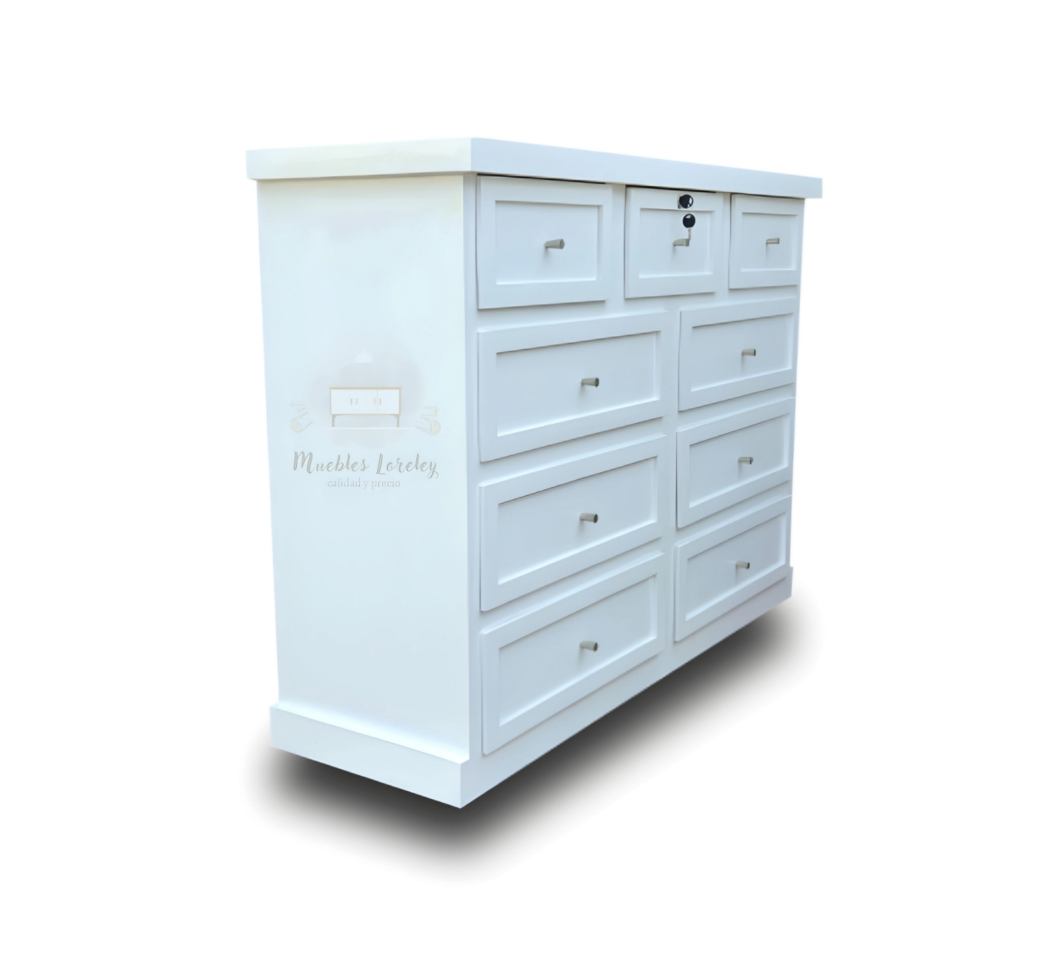 CÓMODA MUEBLES LORELEY MADERA 9 CAJONES LÚMINA NATURAL - 5