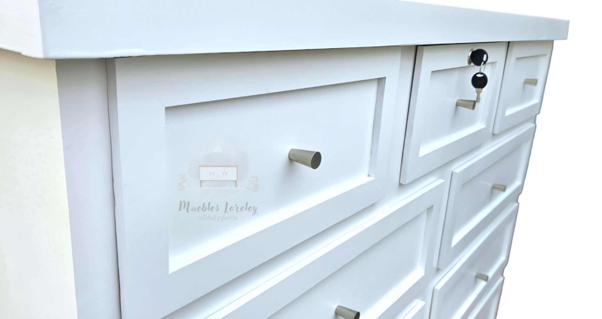 CÓMODA MUEBLES LORELEY MADERA 9 CAJONES LÚMINA NATURAL - 7
