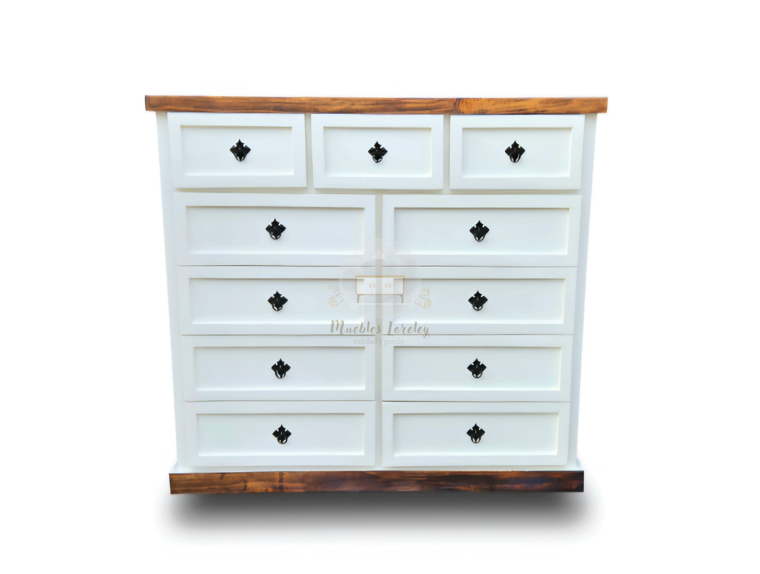 CÓMODA MUEBLES LORELEY MADERA 11 CAJONES - 1
