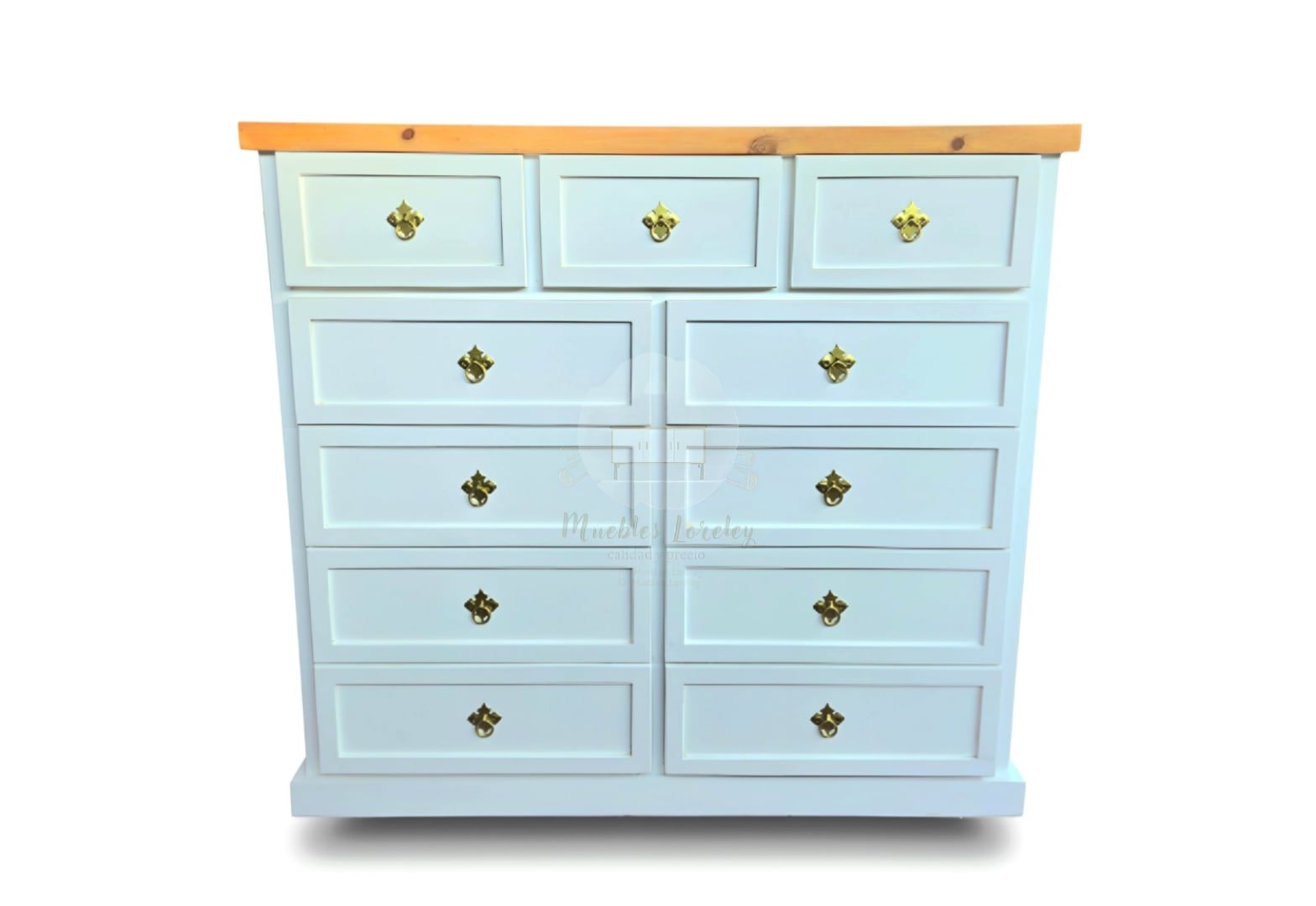 CÓMODA MUEBLES LORELEY MADERA 11 CAJONES - 1