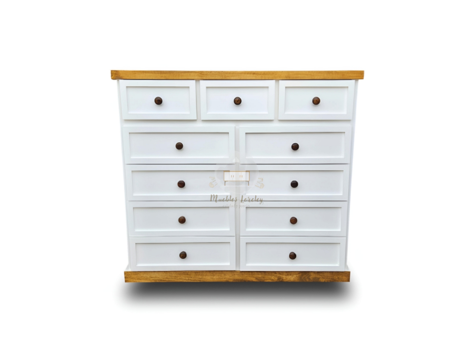 CÓMODA MUEBLES LORELEY MADERA 11 CAJONES - 1
