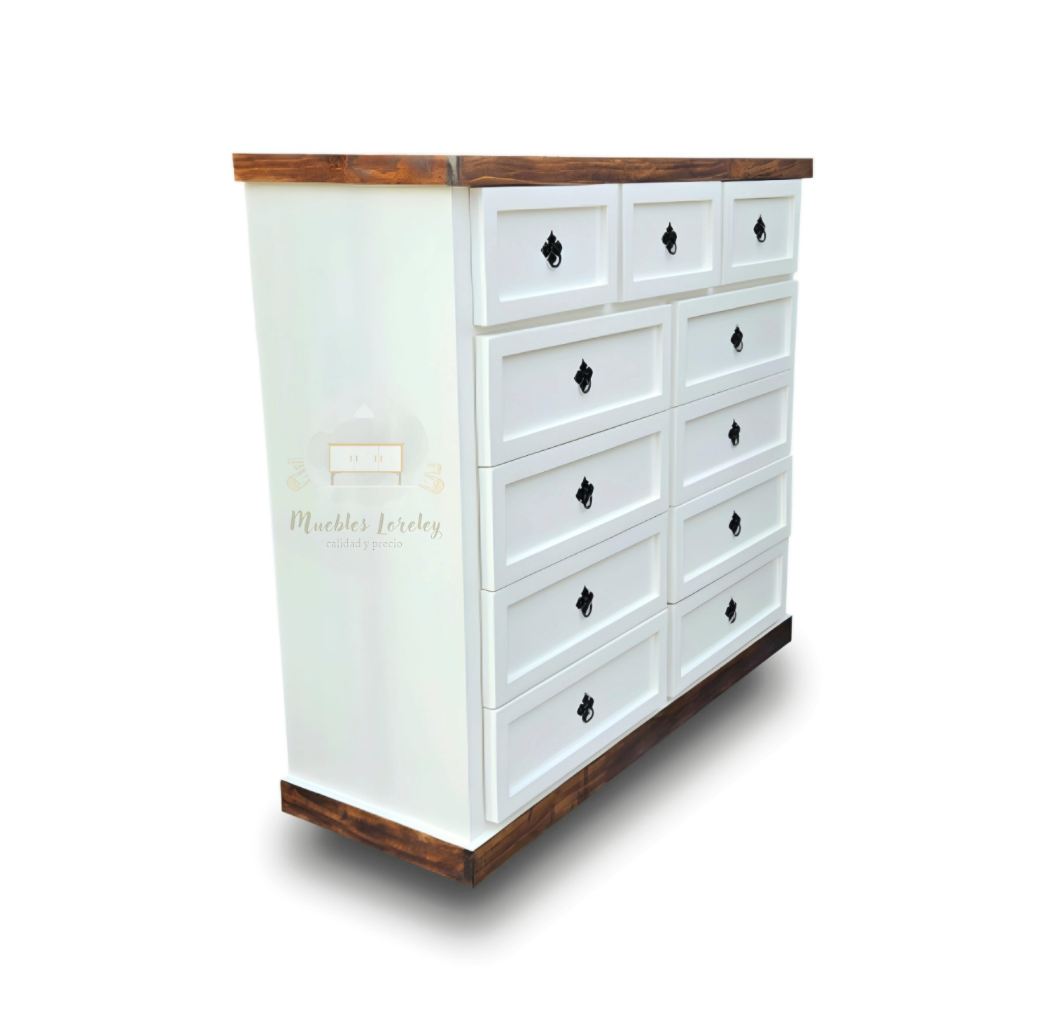 CÓMODA MUEBLES LORELEY MADERA 11 CAJONES - 2