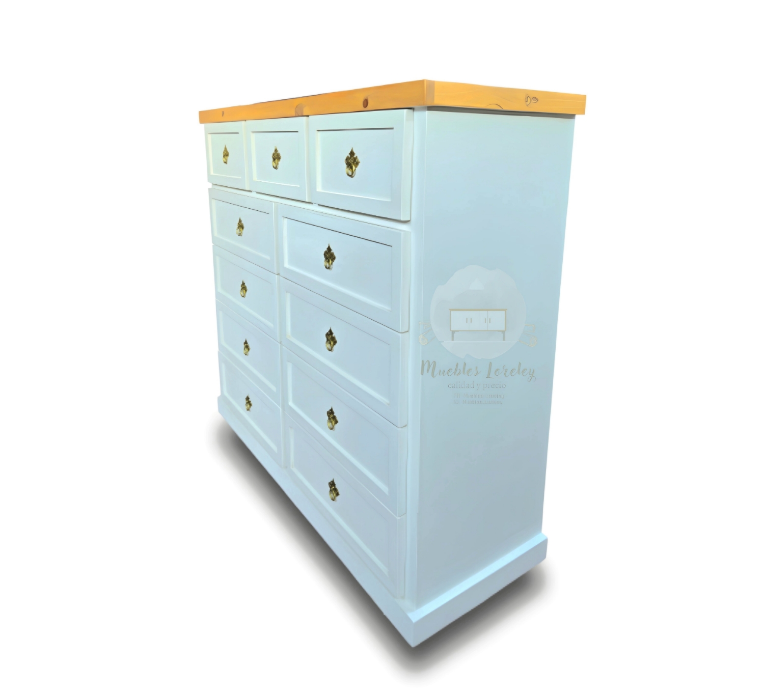 CÓMODA MUEBLES LORELEY MADERA 11 CAJONES - 2