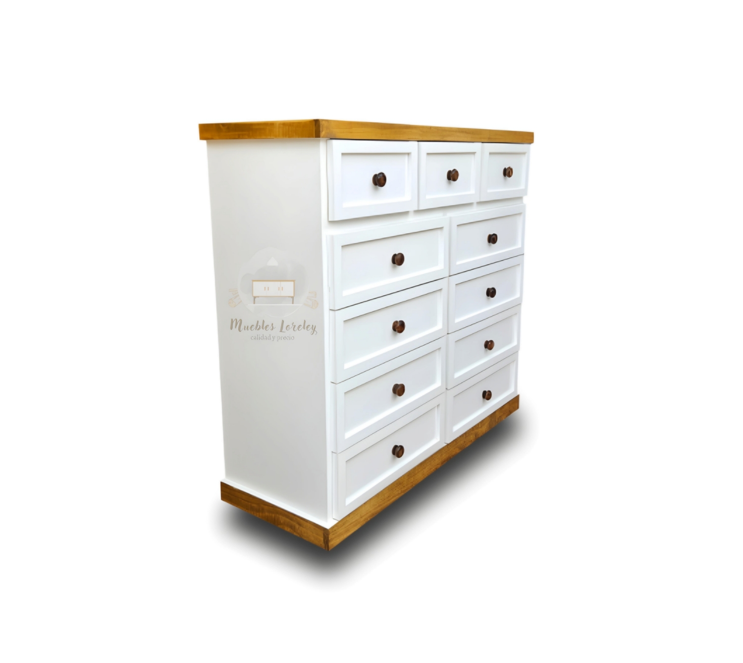 CÓMODA MUEBLES LORELEY MADERA 11 CAJONES - 2