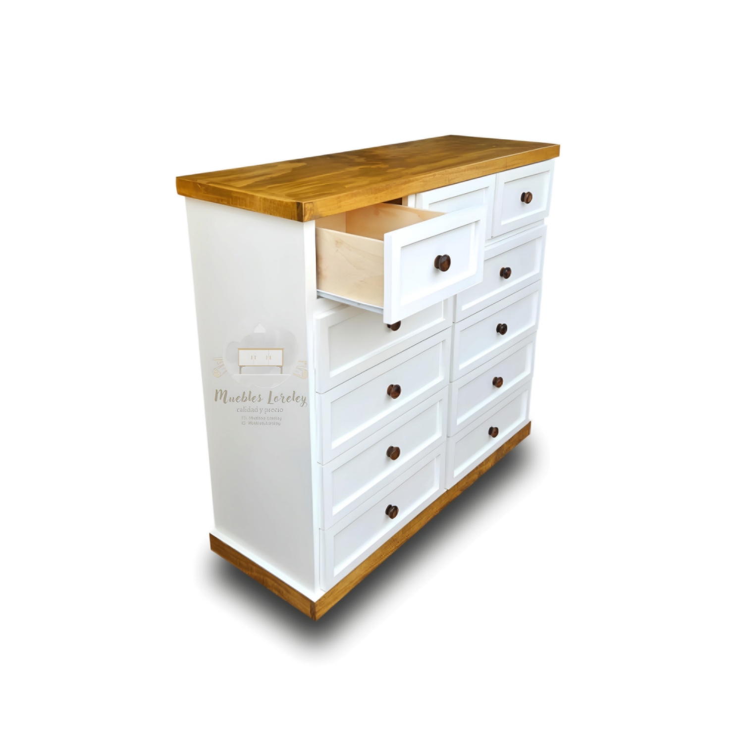 CÓMODA MUEBLES LORELEY MADERA 11 CAJONES - 3