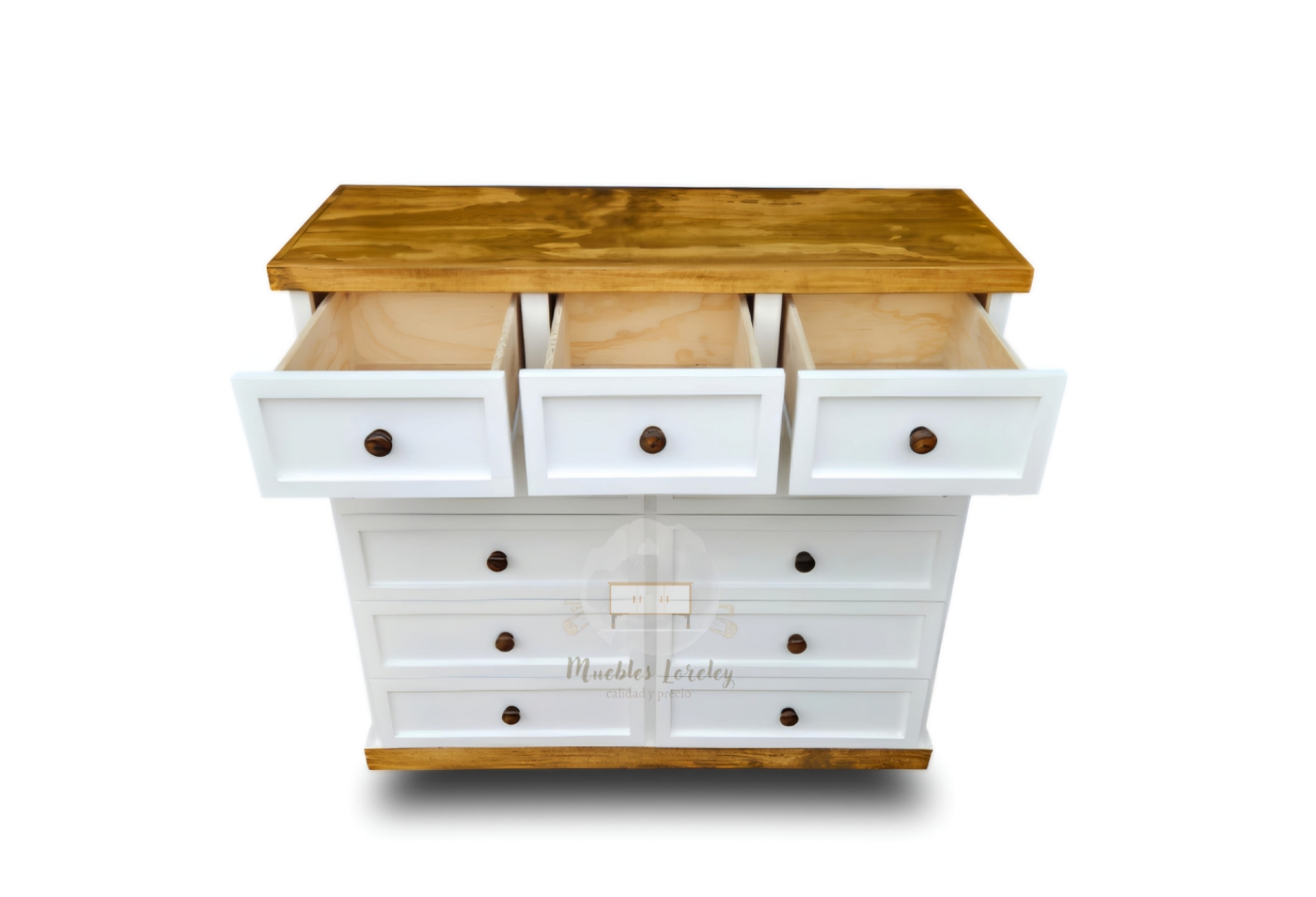 CÓMODA MUEBLES LORELEY MADERA 11 CAJONES - 4