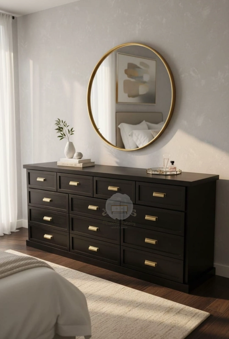 COMODA MUEBLES LORELEY MADERA 13 CAJONES GRAN 2 M