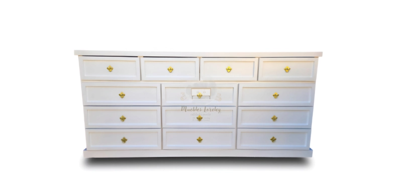 CÓMODA MUEBLES LORELEY MADERA 13 CAJONES GRAN 2 M - 1