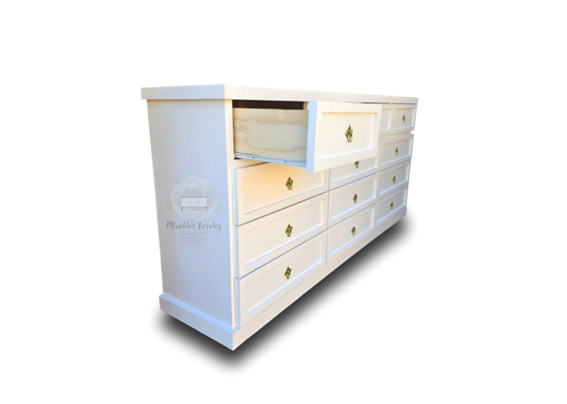 CÓMODA MUEBLES LORELEY MADERA 13 CAJONES GRAN 2 M - 4