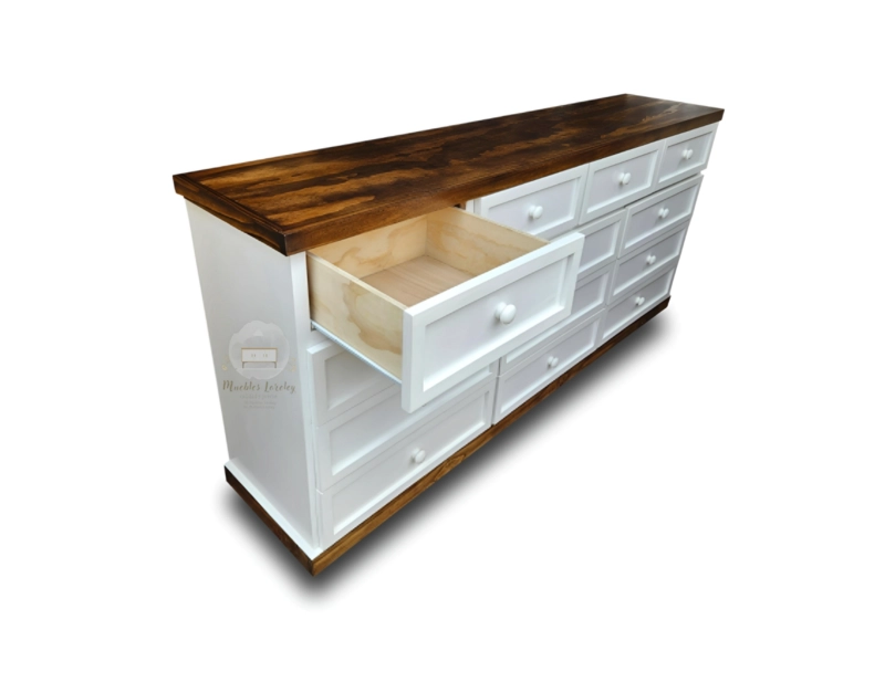 CÓMODA MUEBLES LORELEY MADERA 13 CAJONES GRAN 2 M - 4