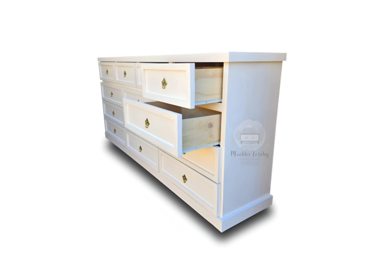 CÓMODA MUEBLES LORELEY MADERA 13 CAJONES GRAN 2 M - 5